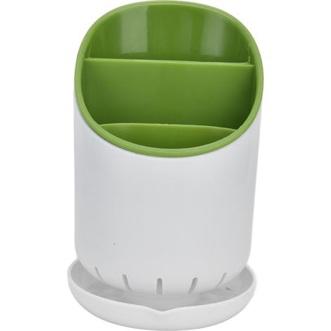 Porte-ustensiles de cuisine 3 compartiments - Séchoir et rangement multifonction pour maison restaurant