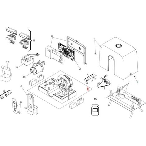 Groupe de base en aluminium FAAC 63002695 pour moteur Cyclo Rapid C721 (remplacement)