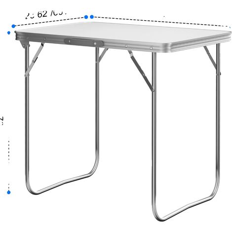 Mesa plegable, construcción de aluminio resistente, diseño que ahorra espacio, 80×60×5 cm (1/2)