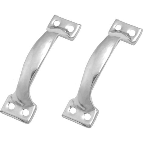 Lot de 2 poignées de porte de grange vintage pour armoires de cuisine, centre du trou : 101 mm, fer argenté