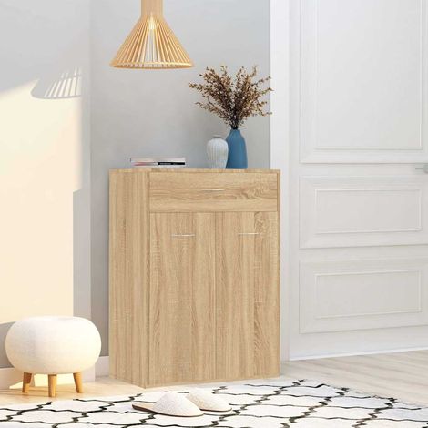 801074 vidaXL Shoe Cabinet Sonoma Oak 60x35x84 cm Engineered Wood (1/5)