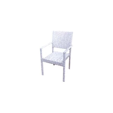 SEDIA DA GIARDINO IN PERATTAN CON BRACCIOLI  cm.56x60x92h.  colore bianco    VETTE