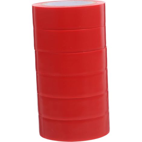 Ruban isolant électrique en PVC rouge, 6 rouleaux pour câblage (1/5)