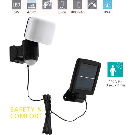 Faretto Solare Esterno Moderno Casabas Policarbonato Nero E Bianco Led (1/5)