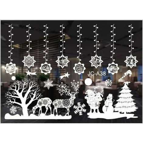 NALOOKAMIC Noël Autocollants Fenetre NoëL Décoration Stickers Noel Deco Fenetre Décoration Fenetre Noel Deco pour Accueil/Boutique Décorations Autocollant Amovibles Statique Autocollants (1/5)