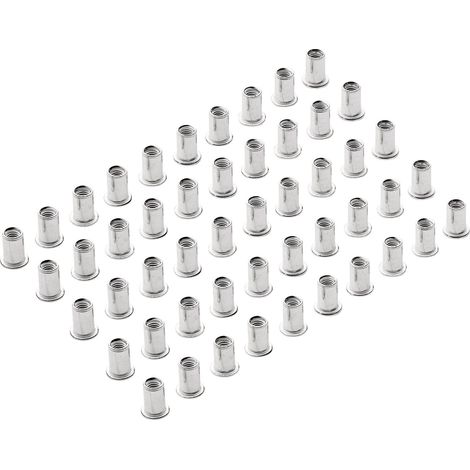 Draper M6x50 Zinc-Plated Threaded Insert Rivet Nut (Rivnut) - Heavy-Duty Threaded Insert for Metal and Plastic Applications