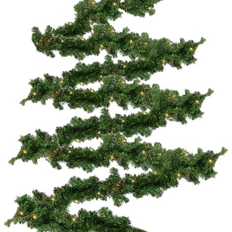 Wolketon Ghirlanda natalizia Ghirlanda natalizia 5m 100LED - luminosa Decorazione in abete artificiale - con luci bianche - calda per porta/finestra