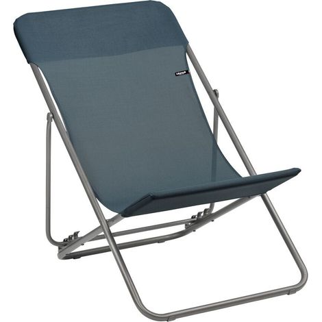 Transat Professionnel Pliant Xl Multi-positions - Helio Xl - Bat Netlight - Bleu Crepuscule - Lafuma Mobilier (1/4)