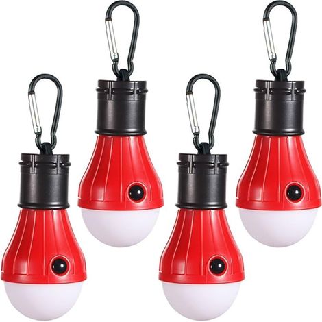 Lampes de camping [Lot de 4] Lanternes de camping portables à LED, lanternes de tente, éclairage de secours, accessoires de tente indispensables pour le camping, la randonnée, le trekking, les pannes 