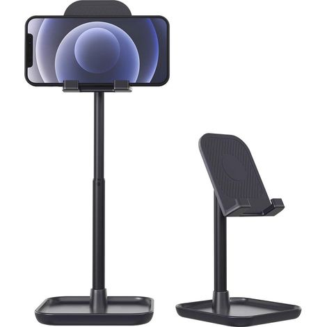 Support Téléphone Portable - Réglable en Hauteur et en Angle - Compatible Smartphone et Tablette jusqu’à 12,9 Pouces - Aluminium - 1 Pièce (1/5)