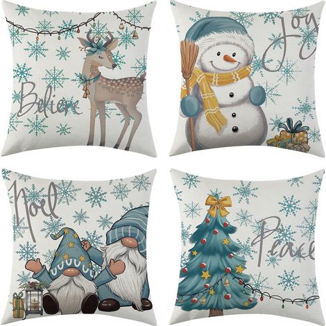 Federe decorative natalizie per cuscini, set da 4 pezzi, 45x45 cm (1/5)