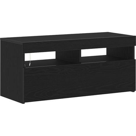 Meuble TV，Banc TV，Armoire TV Noir 90 x 35 x 40 cm Bois d'ingénierie CFW925186 (1/5)