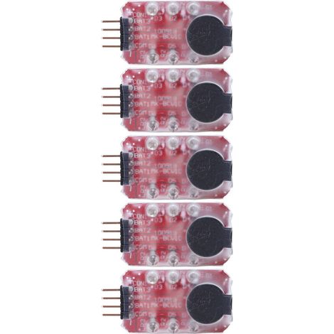 5 Pcs Alarme Basse Tension Batterie Lithium avec Buzzer Sonore et Lumineux pour 2S 3S - Détection en Temps Réel (1/5)