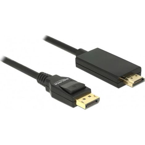 Delock Cable DisplayPort 1.2 Masculino - HDMI -A MAS Male Pasivo 4K 2 M Negro (1/2)