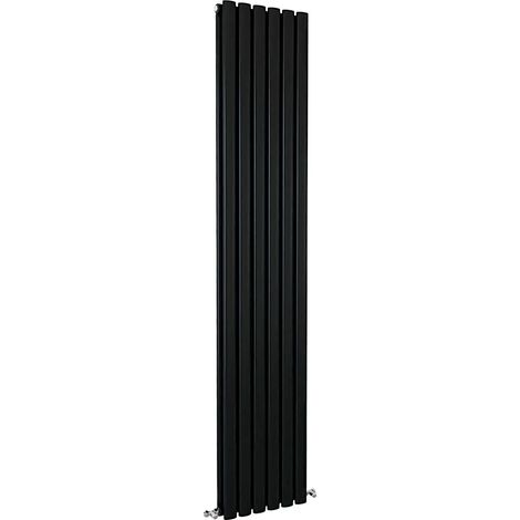SKY Bathroom Oval Column Radiator Vertical 1800x354mm Double Black (1/5)