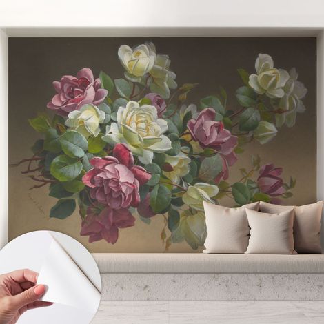 Fotomurale adesivo stickers - per camera da letto - per corridoio - decorazione casa moderna Eleganza floreale 208x146 cm (1/5)