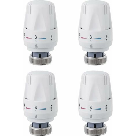 Heizkörperkopf. 4-teiliger Heizkörperventilkopf. Thermostatventil M30 x 1,5. Thermostatventil für Badezimmer-WC-Waschbecken