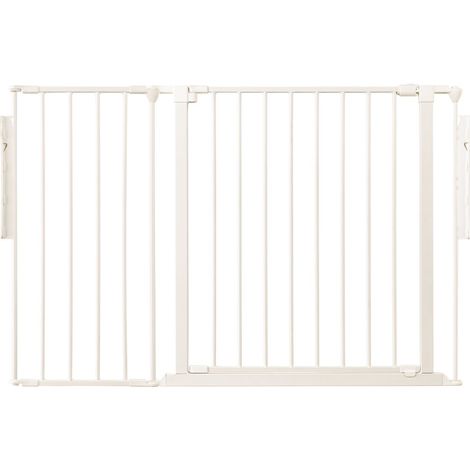 Safetots Premium Multi Panel Room Divider, up to 115cm Wide, White, 70cm Tall, Flexible Barrier with Door for Baby and Toddler