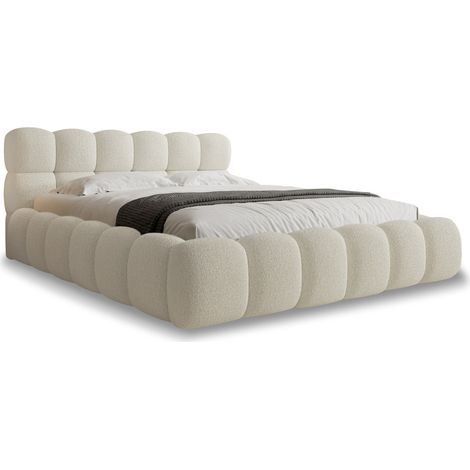 Lit coffre Tomaso 160cm Bouclette Beige (1/5)