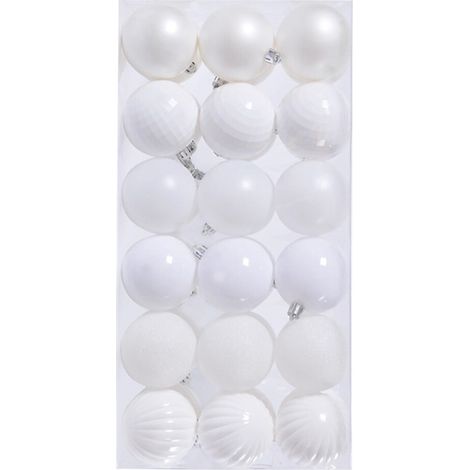 36 bruchsichere Weihnachtskugeln, weißer Christbaumschmuck, geeignet für Feiertage, Hochzeiten und Partys – ELEVENTIME