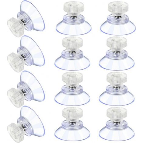 12 Grandes Ventouses Ventouses en Plastique Ventouse Anti-Collision Transparente en Caoutchouc Vis Écrou en Métal Ventouse Solide en PVC Transparent Remplacement avec Écrou de Vis (25mmxM4)