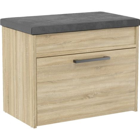 PARMI - Scarpiera da ingresso in stile scandinavo - 60x35x49 - Panca con contenitore (1/5)