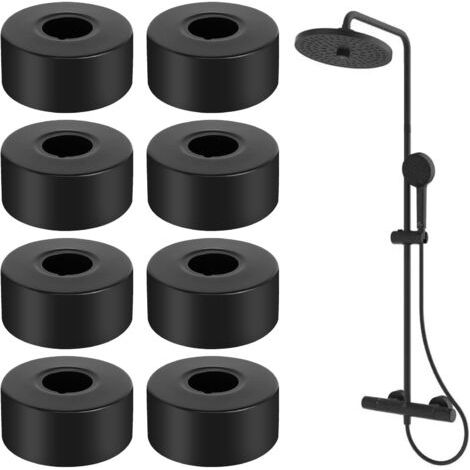 Rosace décorative pour robinet mitigeur douche – Set de 8 pièces en acier inoxydable – Finition mate brillante – Installation rapide sans outils (1/5)
