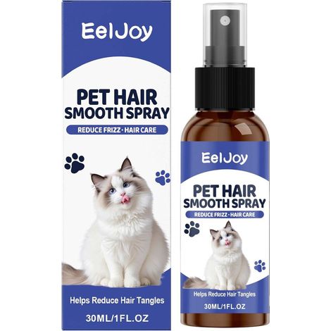 Spray lissant pour poils d'animaux - Laisse le pelage des chats et des chiens doux, soyeux, démêlé et brillant - 30 ml (1/5)