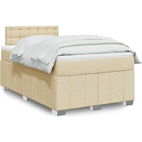 Boxspringbett mit Matratze Creme 120x200 cm Stoff (1/5)