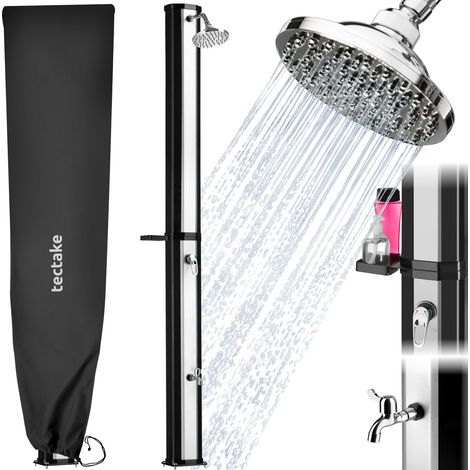 Douche solaire écologique résistante en plastique noir et gris 35 L