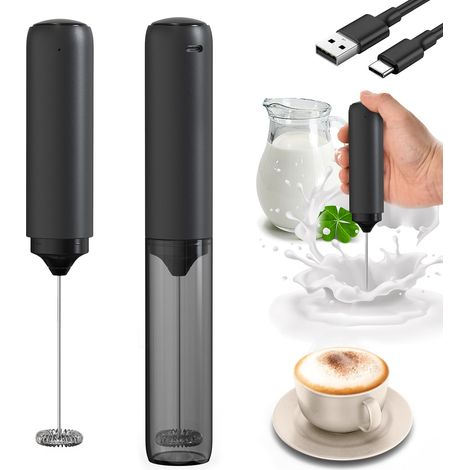 Mousseur à Lait Électrique, Mousseur de Lait Avec Tube de Rangement, Mousseurs à Lait Portable 14 000 Tr/Min, Milk Frother pour Matcha Lattes, Cappuccinos, Cadeaux de Cuisine (1/5)