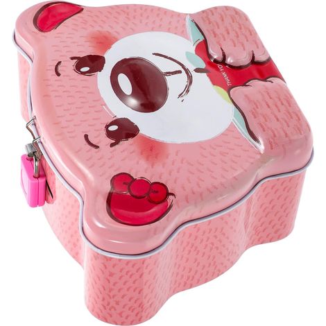 Tirelire à Monnaie Motif Dessin Animé en Tinplate, Rose, Animal (1/5)
