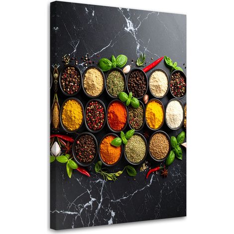 Tableau déco Épices et herbes de cuisine 40x60 (1/4)