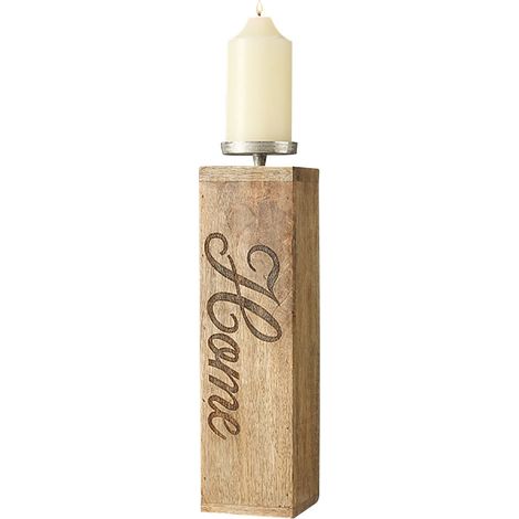 Kerzen Halter Ständer Mango Holz Wohn Ess Zimmer Deko Home Schriftzug handgearbeitet