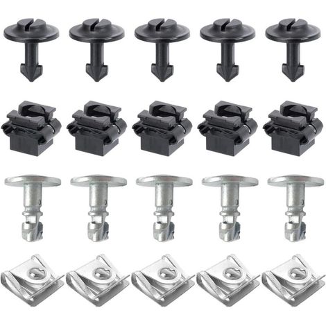 20 PCS Clips de Fixation Voiture de Protection de Soubassement, Rivet Plastique, Agrafe Carrosserie, Kit de Montage Vis Cache pour Moteur, Pièces Auto pour Audi A3 A4 A6 A8 TT (1/5)