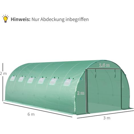 Film de protection pour serre 6 x 3 x 2 m, imperméable et résistant aux UV, en polyéthylène (PE), idéal pour le jardinage, les serres, les tunnels et les tunnels de culture. Convient également pour le (1/5)