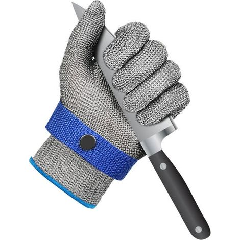 Guantes resistentes a los cortes, guantes de trabajo de alto rendimiento, protección de nivel A9, guantes de cocina para cortar filetes de carne y pescado (L, 1 unidad) (1/5)