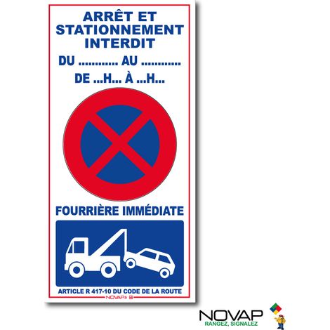 Lot de 10 Panneaux arrêt et stationnement interdit temporaire 800x400mm - 3000153