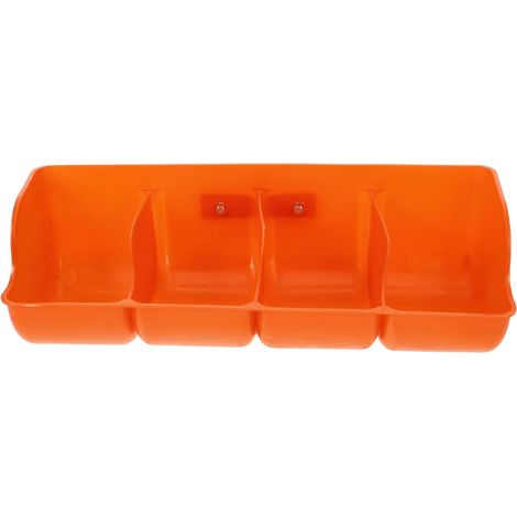 Mangeoire à Porcelets Orange à Compartiments Multiples en Pp Résistante à L’usure Chocs, Anti-débordement, Nettoyage Facile pour Usage Agricole