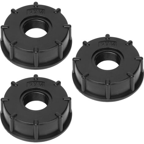 Lot de 3 raccords pour cuve IBC adaptateur vidange tuyau filet grossier ABS diam. int. 60mm pour fût chimique (1/5)