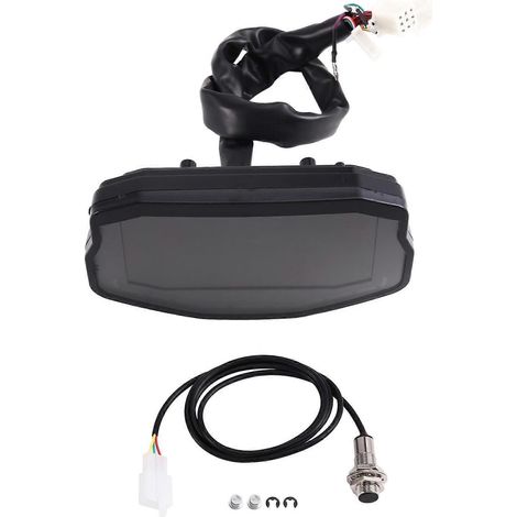 Compteur de vitesse numérique LCD universel pour moto, odomètre, tachymètre, km/h, mph
