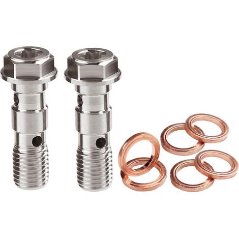 2 Sets Boulon, Double Boulon de Frein de Moto et Rondelles pour Maître-Cylindre de Frein (M10×1.00mm) (1/5)