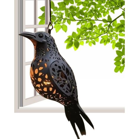 Lanterne Gothique Corbeau Décoration De Fenêtre Gothique 3D - Lanterne Suspendable d'Intérieur - pour Halloween Propriétaires Amateurs D'Extérieur Jardin Patio Porche Salon (1/5)