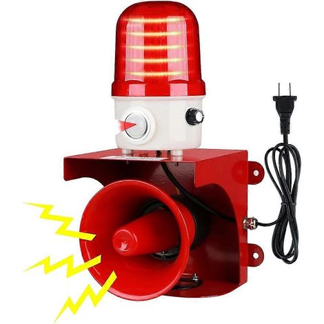 Sicherheitsalarmanlage für den Außenbereich mit Bewegungsmelder und Personenerkennung, einstellbaren 120 dB Sirenen und LED-Blinklichtern (US-Stecker). (1/5)