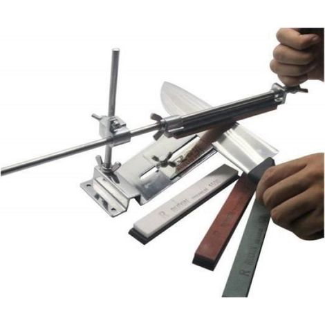 Aiguiseur Couteau à Angle Fixe Mise à Niveau Kit en Acier Inoxydable Professionnel avec 4 Pierres à Affûter (1/4)