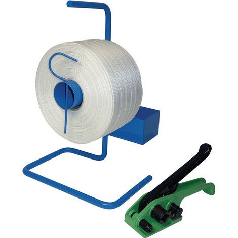 Kit de cerclage bande-L.500m bande-L.19mm avec distributeur portable