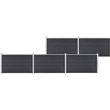 Gartenzaun WPC 872x106 cm Grau vidaXL