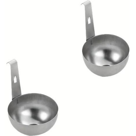 2 Poche-œufs suspendus, Acier inoxydable, Cavité profonde, 2 hauteurs réglables, Cuisson vapeur et fusion (1/5)