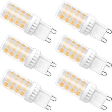 Ampoule LED G9 à intensité variable, 4 W équivalent à 40 W halogène, 480 lm, blanc chaud 3000 K, culot G9 standard, rotation à 360°, lot de 6 (1/5)