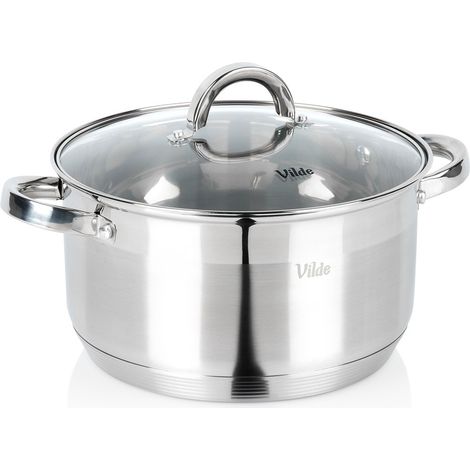 Traditioneller Stahltopf mit Deckel zum Kochen und Schmoren, 24 cm, 4,5 l (1/5)
